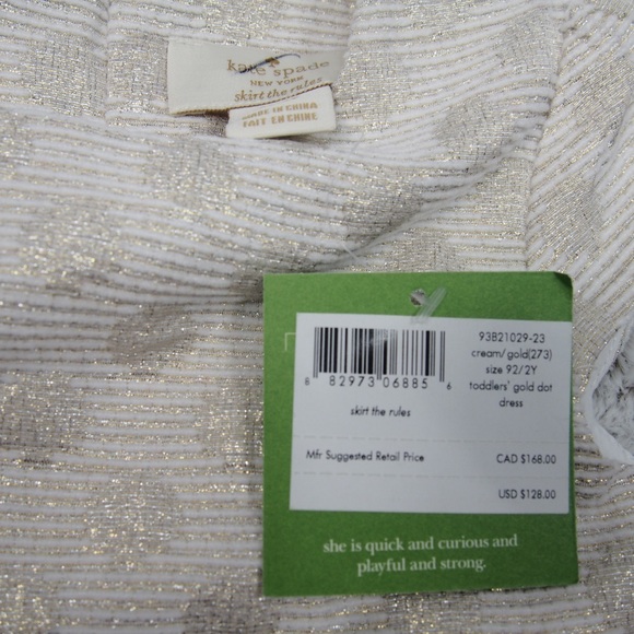 Kate spade toddlers gold dot dress 2 - Picture 4 of 6
